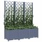 vidaXL Garden Planter with Trellis Dark Gray 47.2x15.7x53.5 PP